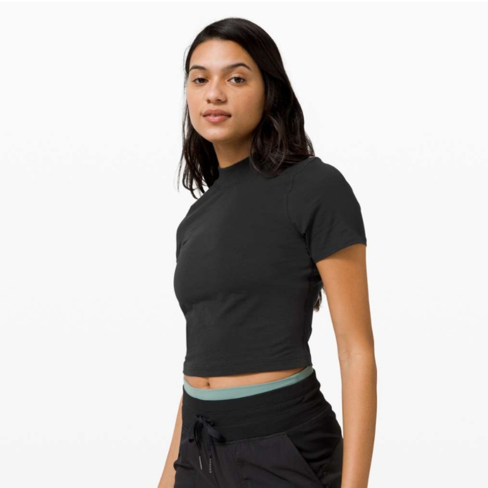 Lululemon Kitsilano Mock Neck Cropped Short Sleeve Shirt (4)